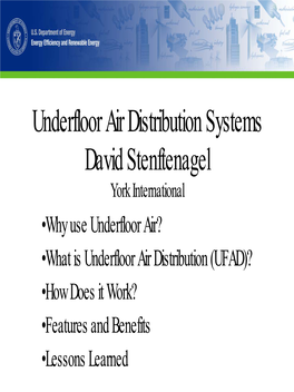 Underfloor Air Distribution Systems