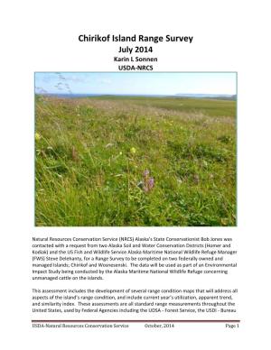 Chirikof Island Range Survey July 2014 Karin L Sonnen USDA-NRCS