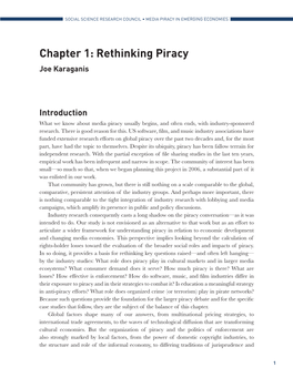 Rethinking Piracy Joe Karaganis