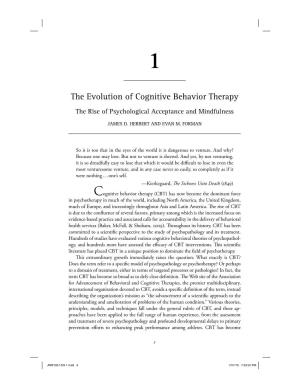 The Evolution of Cognitive Behavior Therapy