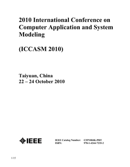 2010 International Conference on Computer Application and System Modeling