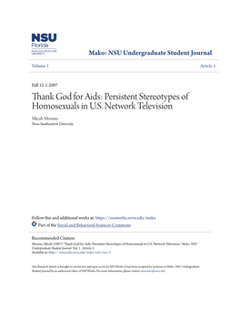 Persistent Stereotypes of Homosexuals in US