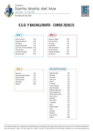 E.S.O. Y Bachillerato - Curso 2020/21