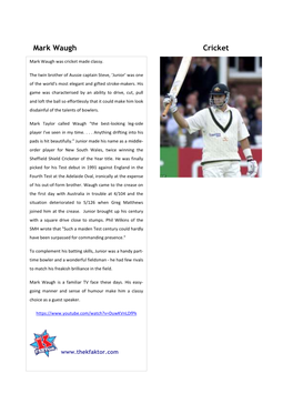 Mark Waugh Cricket