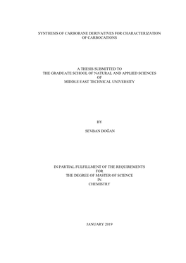 Synthesis of Carborane Derivatives for Characterization of Carbocations