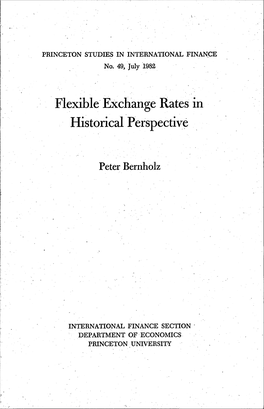 Flexible Exchange Rates in Historical Perspective