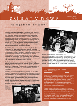 Fall 1998 Newsletter of the Delaware Estuary Program