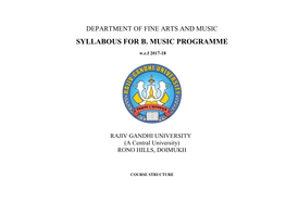 Syllabous for B. Music Programme