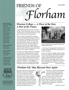 Friends of Florham – Spring 2003