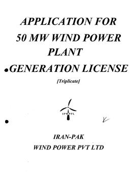 Application for 50Mwwindpower Plant • Genera Tion License