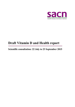 Draft Vitamin D and Health Report