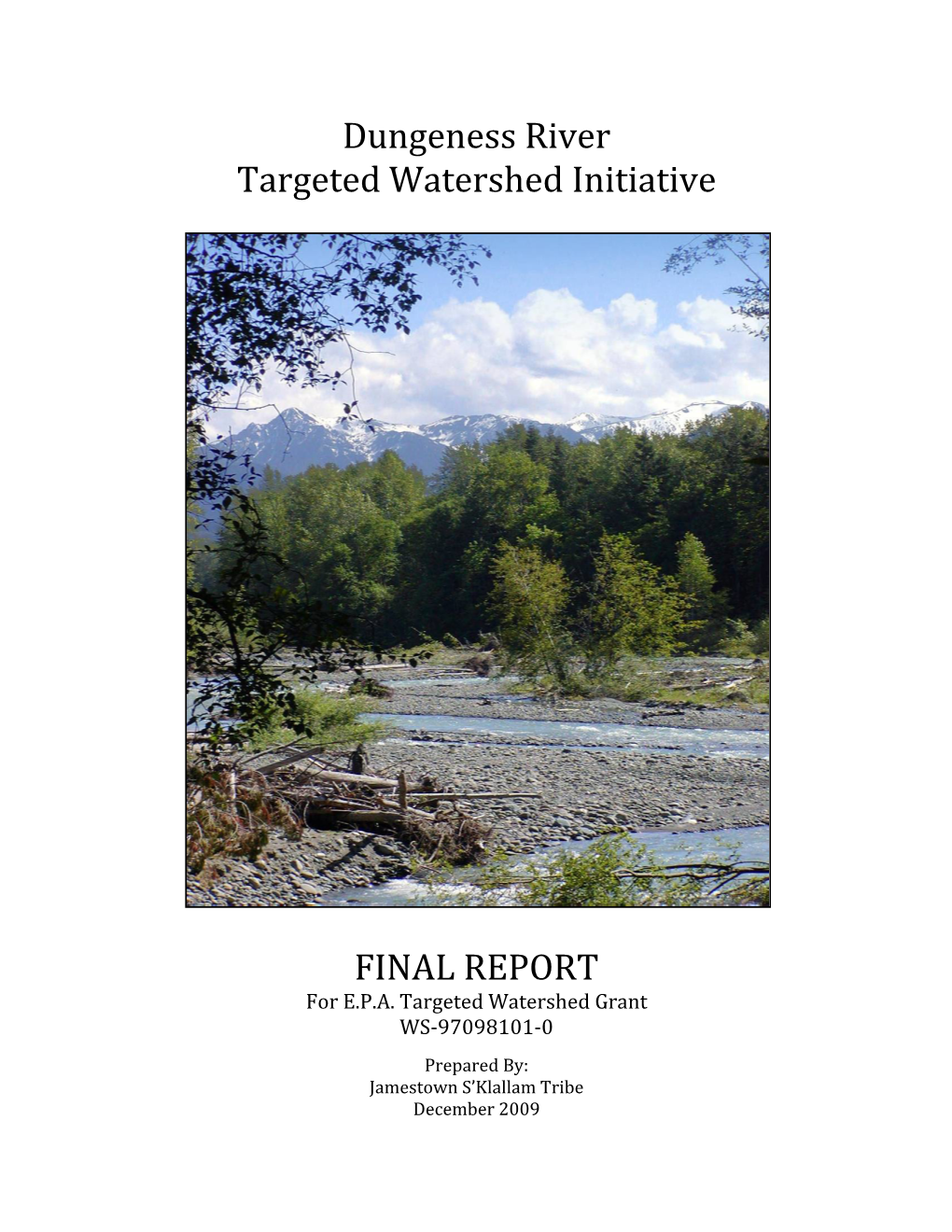 Dungeness River Targeted Watershed Initiative FINAL REPORT