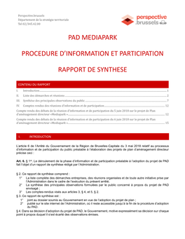 Pad Mediapark Procedure D'information Et Participation Rapport