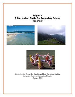 Bulgaria: a Curriculum Guide for Secondary School Teachers