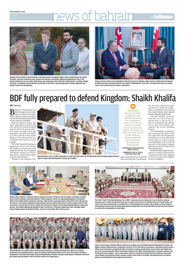 BDF Fully Prepared to Defend Kingdom: Shaikh Khalifa