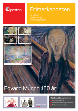 XX Frimerkeposten Edvard Munch 150 År