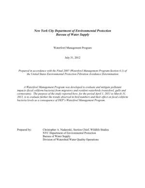 New York City Department of Environmental Protection Bureau of Water Supply