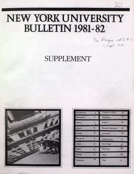 New York University Bulletin 1981- 82
