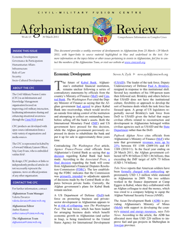 Afghanistan Review Week 13 30 March 2011 Comprehensive Information on Complex Crises