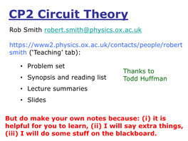 CP2 Circuit Theory