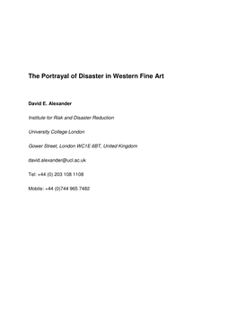 The Portrayal of Disaster in Western Fine Art