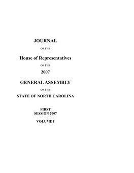 JOURNAL House of Representatives