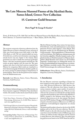 The Late Miocene Mammal Faunas of the Mytilinii Basin, Samos Island, Greece: New Collection 15. Carnivore Guild Structure