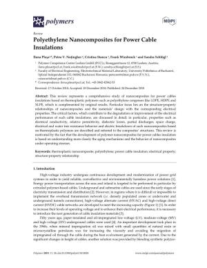Polyethylene Nanocomposites for Power Cable Insulations