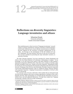 Reflections on Diversity Linguistics: Language Inventories and Atlases