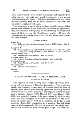 Longevity of the American Herring Gull