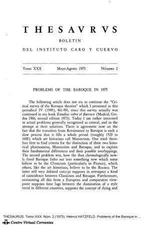 Problems of the Baroque in 1975