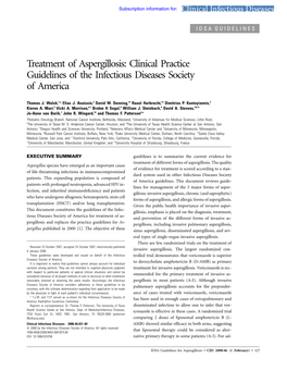 Treatment of Aspergillosis: Clinical Practice Guidelines of the Infectious Diseases Society of America