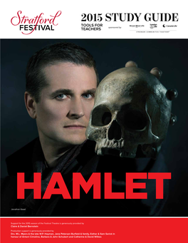Hamlet Stratford Festival 1 2015 Study Guide the Existing Stage