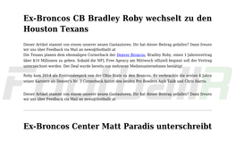 Ex-Broncos CB Bradley Roby Wechselt Zu Den Houston Texans