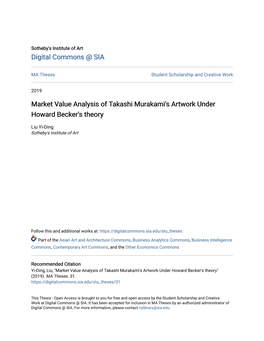 Market Value Analysis of Takashi Murakami's Artwork Under Howard Becker's Theory
