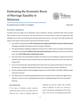 Estimating the Economic Boost of Marriage Equality in Delaware