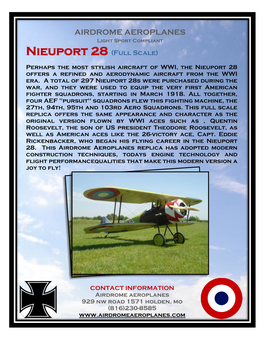 Nieuport 28 (Full Scale)