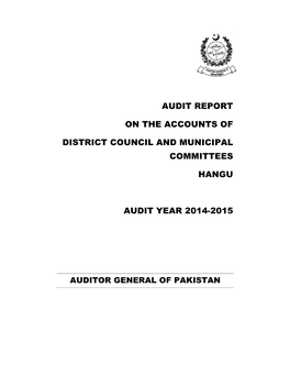 Audit Report on the Accounts of District Council And