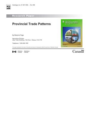 Provincial Trade Patterns