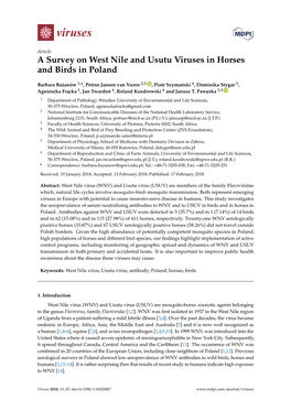 A Survey on West Nile and Usutu Viruses in Horses and Birds in Poland