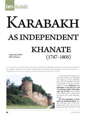 Karabakh As Independent Khanate (1747–1805)