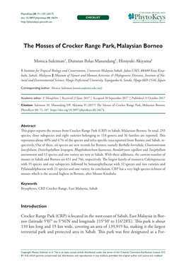 ﻿﻿﻿﻿The Mosses of Crocker Range Park, Malaysian Borneo