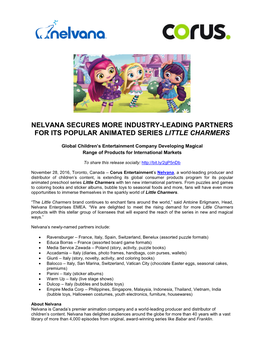 Nelvana Secures More Industry-Leading Partners for Its Popular Animated Series Little Charmers