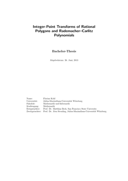 Integer-Point Transforms of Rational Polygons and Rademacher–Carlitz Polynomials