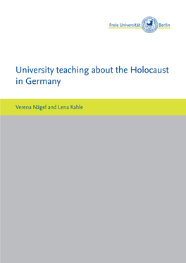 University Teaching About the Holocaust in Germany
