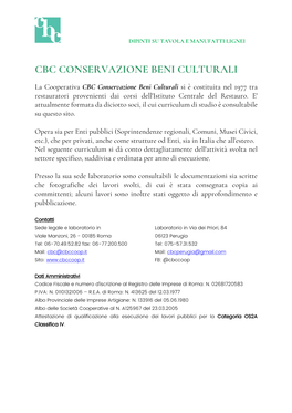 Cbc Conservazione Beni Culturali