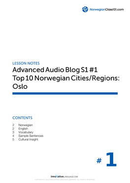 Advancedaudioblogs1#1 Top10norwegiancities/Regions: Oslo