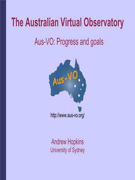 Aus-VO: Progress and Goals