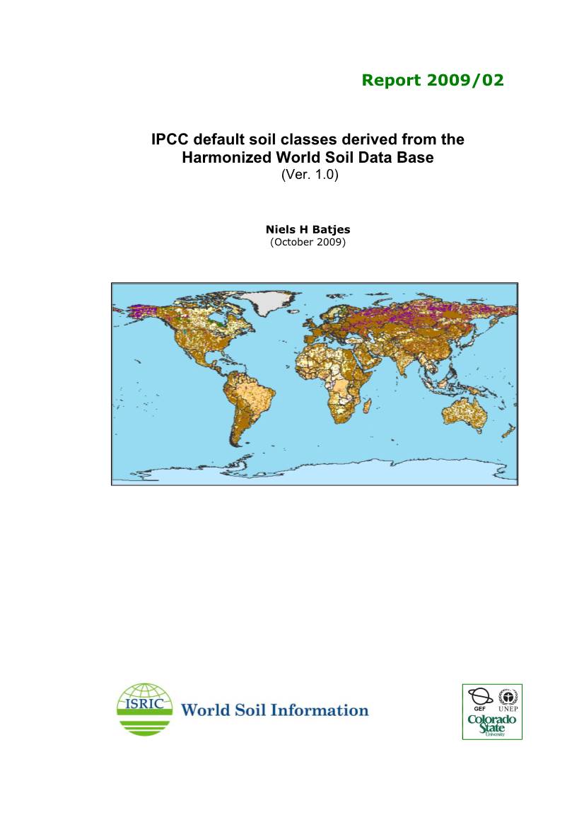 IPCC Default Soil Classes Derived from the Harmonized World Soil Data Base (Ver