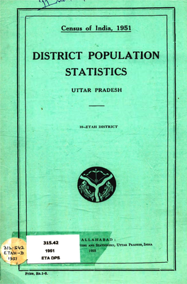 District Population Statistics, 10-Etah, Uttar Pradesh